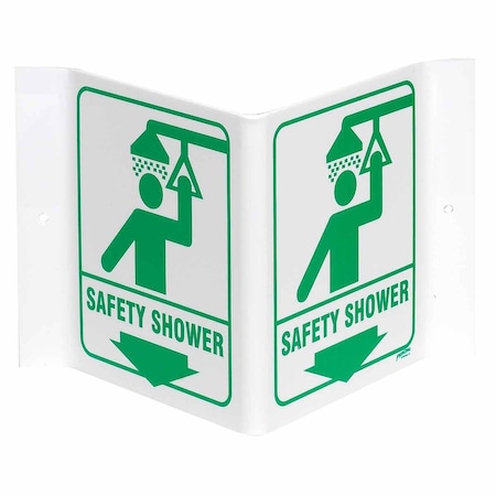 Brady Safety Shower, 9" W x 6" H, Rectangle, Acrylic, V1SS03A V1SS03A